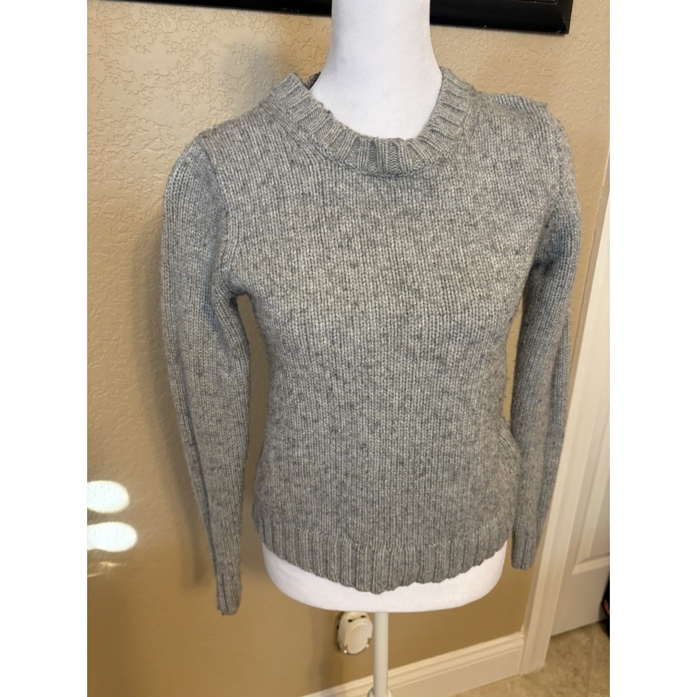 J Crew Women's‎ Gray Speckled Crew Neck Sweater, Small, Wool Blend